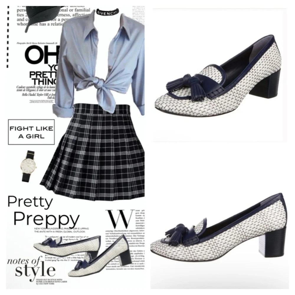 Tory Burch Womens Stamford Woven Tassel Pump size 6.5